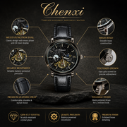 CHENXI Automatic Luxury Chronograph Skeleton Watch for Men