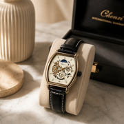 CHENXI Automatic Luxury Tonneau Skeleton Watch for Men