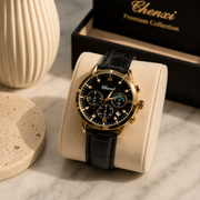 CHENXI Men's Chronograph Quartz Watch – Sun and Moon Phase