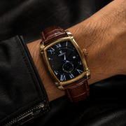 CHENXI Men's Rectangle Small Seconds Leather Quartz Watch