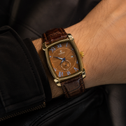 CHENXI Men's Rectangle Small Seconds Leather Quartz Watch