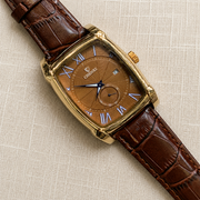 CHENXI Men's Rectangle Small Seconds Leather Quartz Watch