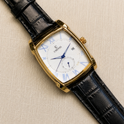 CHENXI Men's Rectangle Small Seconds Leather Quartz Watch