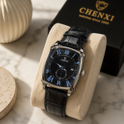 CHENXI Men's Rectangle Small Seconds Leather Quartz Watch