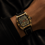 CHENXI Men's Automatic Tonneau Skeleton Mechanical Watch