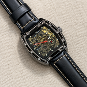 CHENXI Men's Automatic Tonneau Skeleton Mechanical Watch