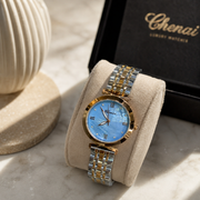 Chenxi Luxury Roman Numeral Sky Blue MOP Dial Jubilee Watch