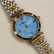 Chenxi Luxury Roman Numeral Sky Blue MOP Dial Jubilee Watch
