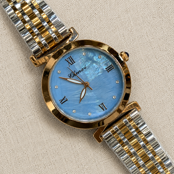 Chenxi Luxury Roman Numeral Sky Blue MOP Dial Jubilee Watch