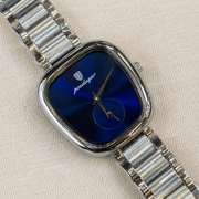 POEDAGAR Classic Female Tonneau Small Seconds Metal Wristwatch