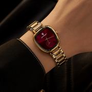 POEDAGAR Classic Female Tonneau Small Seconds Metal Wristwatch
