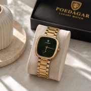 POEDAGAR Classic Female Tonneau Small Seconds Metal Wristwatch