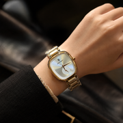 POEDAGAR Classic Female Tonneau Small Seconds Metal Wristwatch