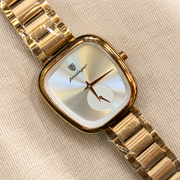 POEDAGAR Classic Female Tonneau Small Seconds Metal Wristwatch