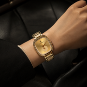 POEDAGAR Classic Female Tonneau Small Seconds Metal Wristwatch