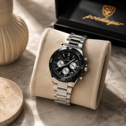 POEDAGAR Luxury Male Chronograph Wristwatch with Bezel Scale & Luminous Hands