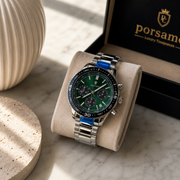 POEDAGAR Luxury Male Chronograph Wristwatch with Bezel Scale & Luminous Hands