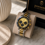 POEDAGAR Luxury Male Chronograph Wristwatch with Bezel Scale & Luminous Hands