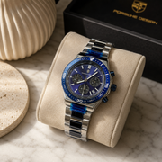 POEDAGAR Luxury Male Chronograph Wristwatch with Bezel Scale & Luminous Hands