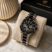 POEDAGAR Luxury Male Chronograph Wristwatch with Bezel Scale & Luminous Hands