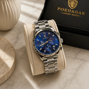 POEDAGAR Luxury Male Quartz Wristwatch with Multi-Subdial & Date Display