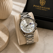 POEDAGAR Luxury Male Quartz Wristwatch with Multi-Subdial & Date Display
