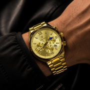 POEDAGAR Luxury Male Quartz Wristwatch with Multi-Subdial & Date Display