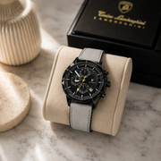 POEDAGAR Men's Military Chronograph Quartz Leather Watch