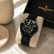 POEDAGAR Male Cushion Dial Quartz Chronograph Watch