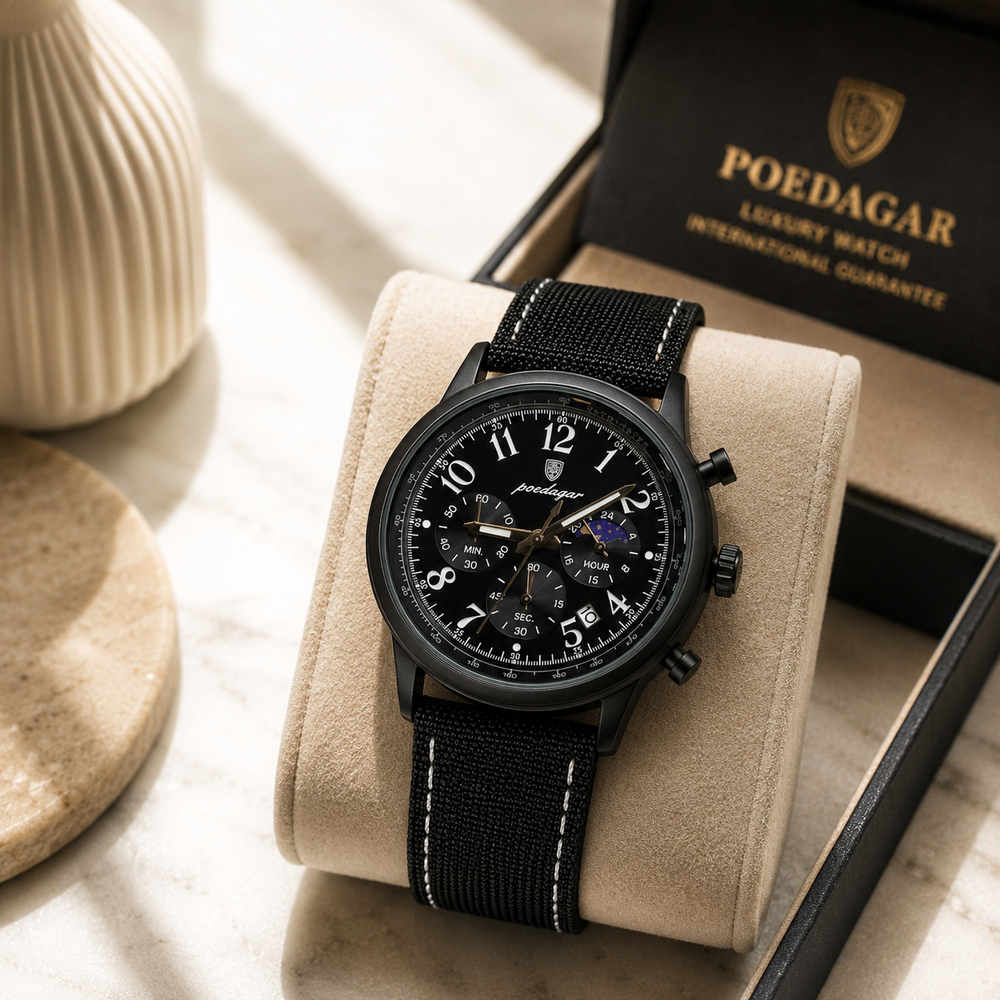 POEDAGAR Tactical Executive Chronograph Men's Sport Watch