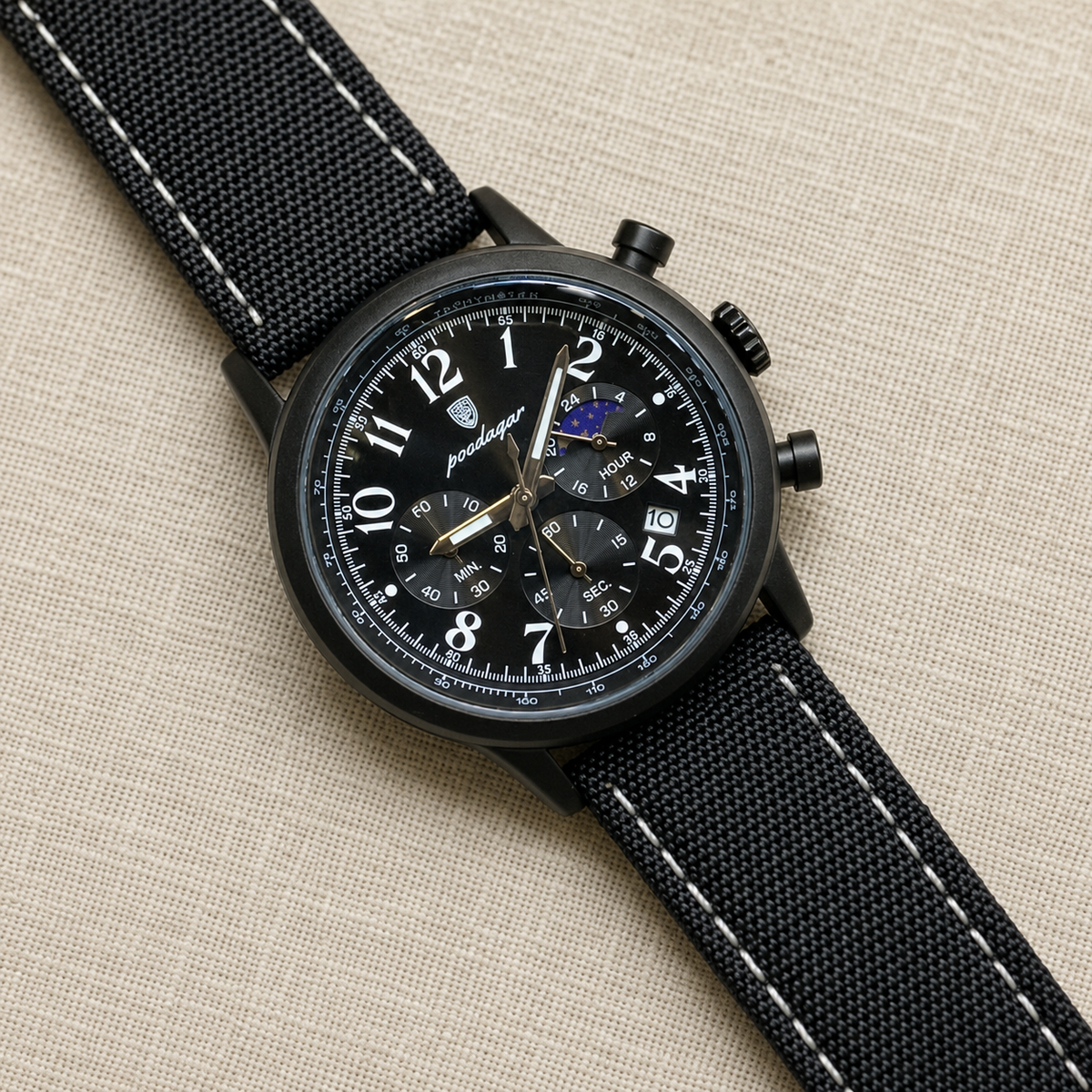POEDAGAR Tactical Executive Chronograph Men's Sport Watch