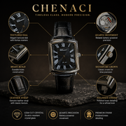 CHENXI Men's Rectangular Quartz Leather Watch – Classic Dress Edition