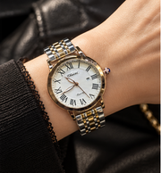 Chenxi Luxury Vintage Gold Bezel Date Display Two-Tone Jubilee Watch