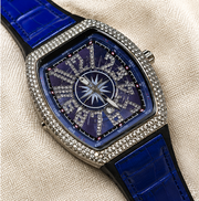 FM Iced-Out Curved Tonneau Men's Quartz Watch