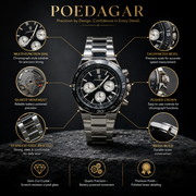 POEDAGAR Luxury Male Chronograph Wristwatch with Bezel Scale & Luminous Hands