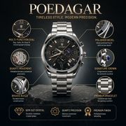 POEDAGAR Luxury Male Quartz Wristwatch with Multi-Subdial & Date Display