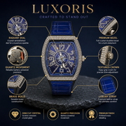 FM Iced-Out Curved Tonneau Men's Quartz Watch