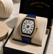 FM Iced-Out Curved Tonneau Men's Quartz Watch