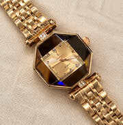 Poedagar Luxury Geometric Octagon Case Diamond Accent Bracelet Watch