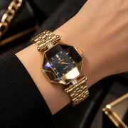 Poedagar Luxury Geometric Octagon Case Diamond Accent Bracelet Watch
