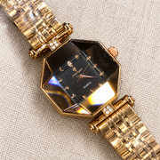 Poedagar Luxury Geometric Octagon Case Diamond Accent Bracelet Watch