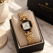 Poedagar Luxury Geometric Octagon Case Diamond Accent Bracelet Watch