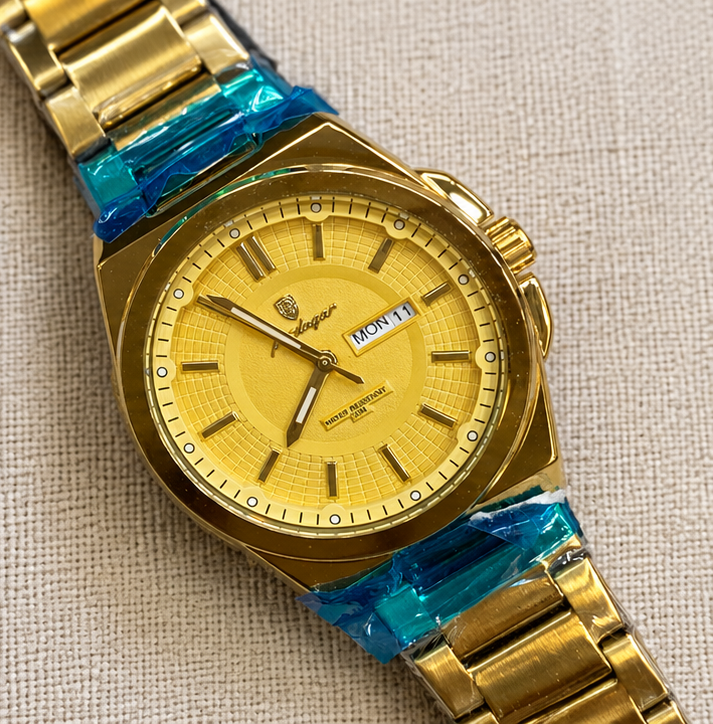 Poedagar Luxury Integrated Case Day-Date Oyster Bracelet Watch