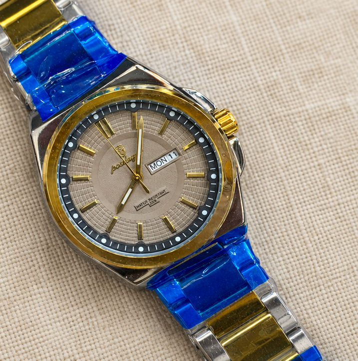 Poedagar Luxury Integrated Case Day-Date Oyster Bracelet Watch