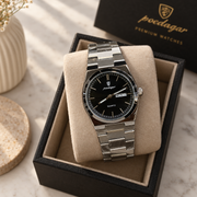 Poedagar Luxury Integrated Bracelet Day-Date Quartz Men's Watch