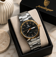 Poedagar Luxury Integrated Bracelet Day-Date Quartz Men's Watch
