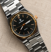 Poedagar Luxury Integrated Bracelet Day-Date Quartz Men's Watch
