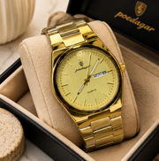 Poedagar Luxury Integrated Bracelet Day-Date Quartz Men's Watch