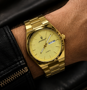 Poedagar Luxury Integrated Bracelet Day-Date Quartz Men's Watch