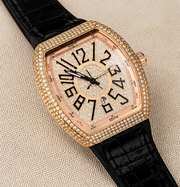 FM Iced-Out Curved Tonneau Men's Quartz Watch